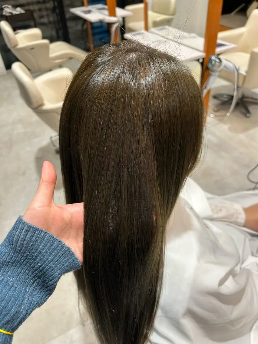 カラー ブラウンカラー 透明感カラー オリーブカラー オレンジ ヘアカラー ユナ/暖色カラー🧡 /表参道のヘアスタイル
