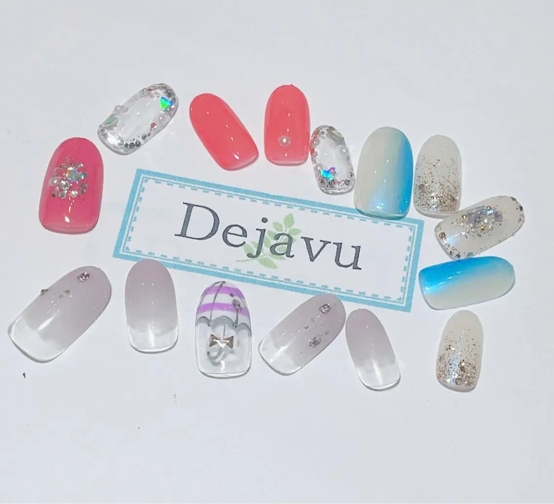 ネイル アートネイル ジェルネイル シンプルネイル 春ネイル ハンドネイル Nail salon Dejavu 🌿のネイルデザイン