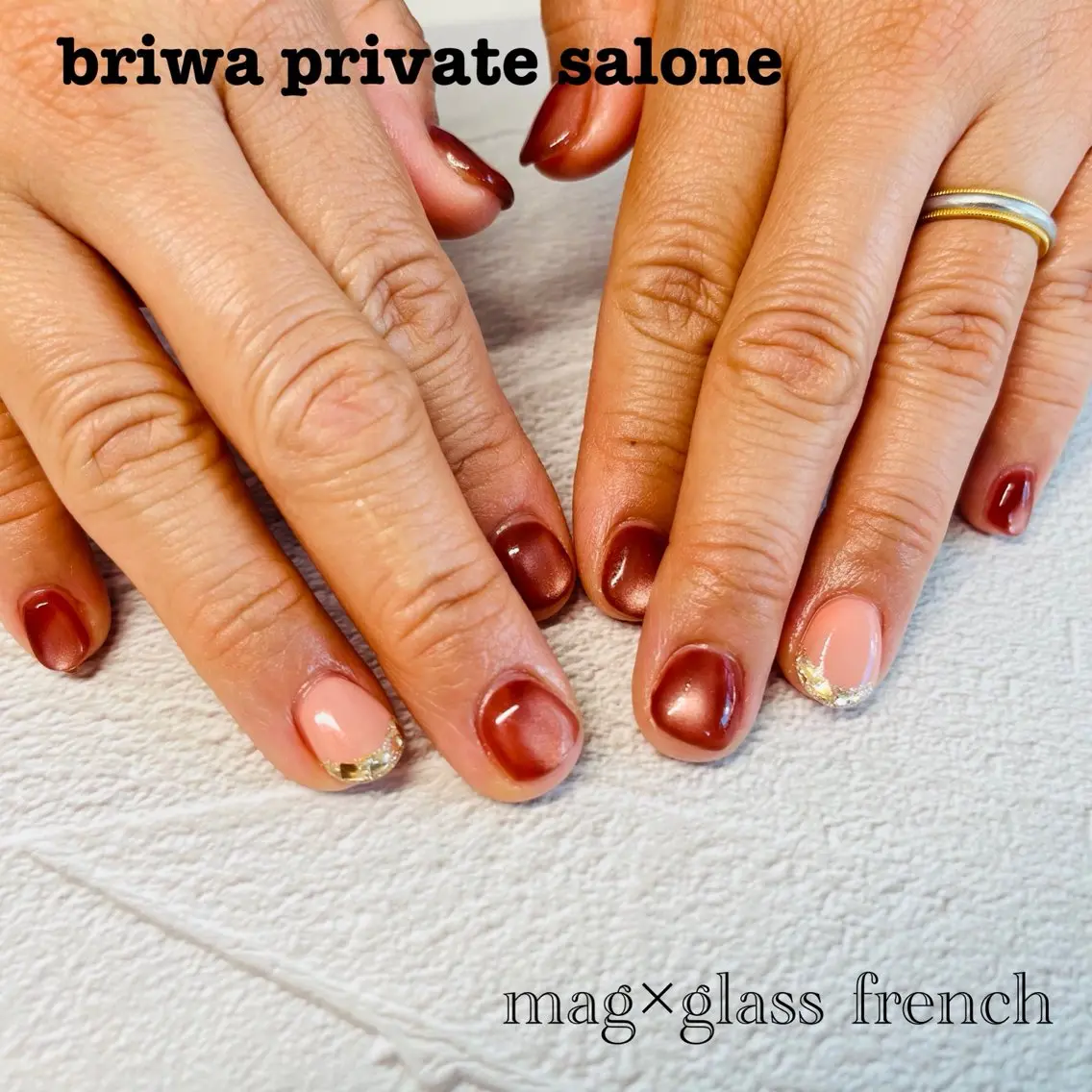 ネイル フレンチネイル ガラスフレンチ Briwa✨nail 💅enoi ❤︎のネイルデザイン