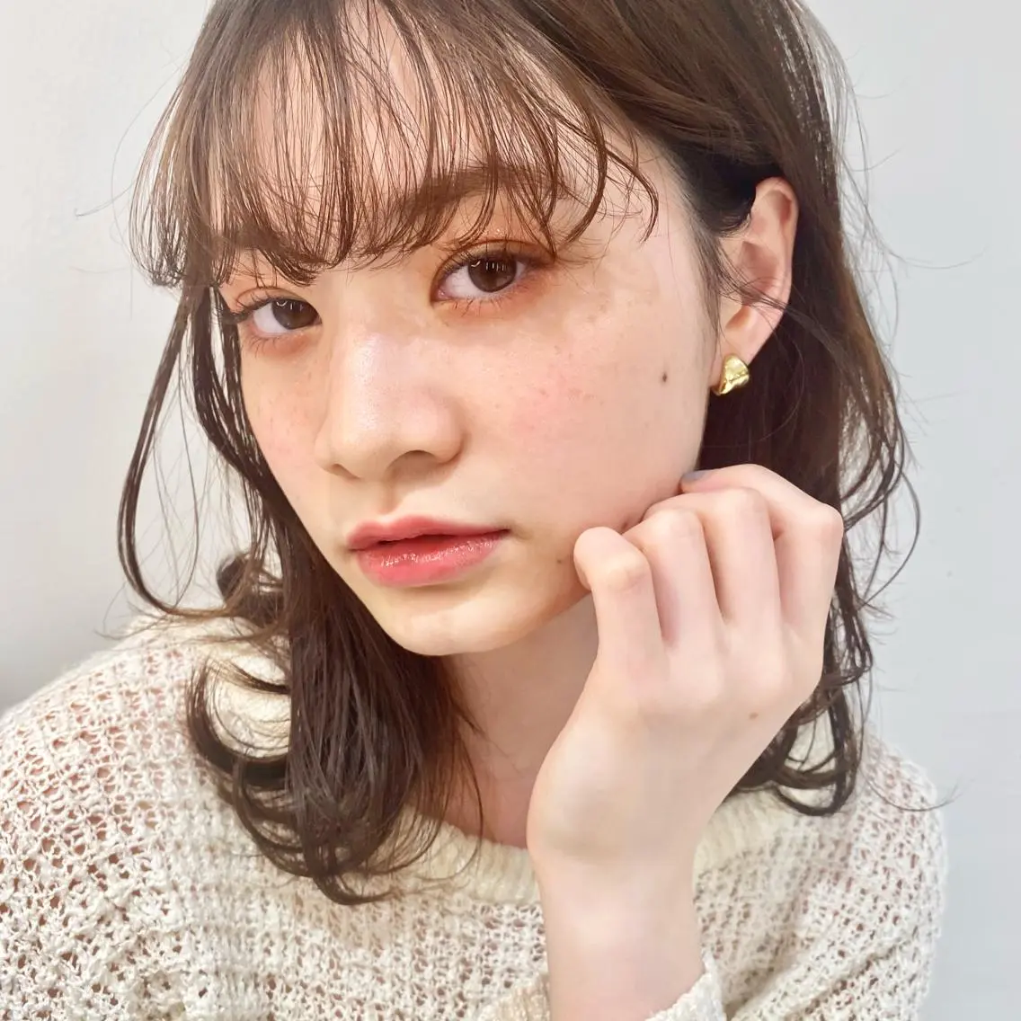 セミロング カラー パーマ くせ毛 ヒラノホナミ 🫧艶髪🫧髪質改善のヘアスタイル