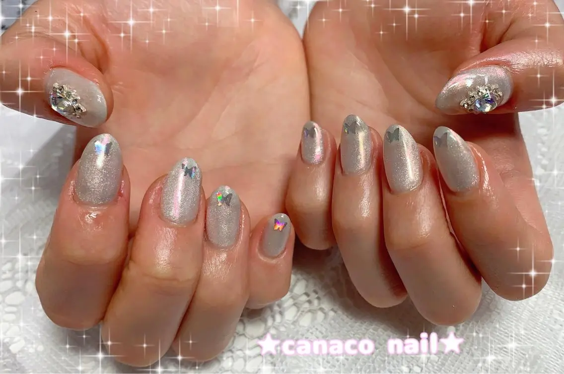 ネイル アートネイル オーロラネイル ジェルネイル キラキラネイル マグネットネイル ハンドネイル ハンドケア ベテランネイル cnc  nailのネイルデザイン