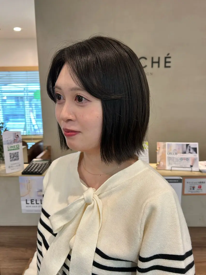 ショート カラー 切りっぱなしボブ ボブ 似合わせカット カット ヘアカラー 穐山 翔也のヘアスタイル