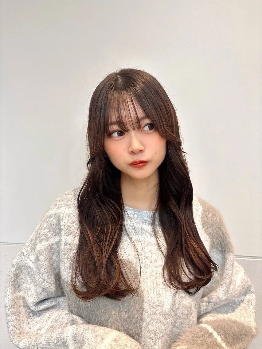 ロング カラー ベージュカラー 透明感カラー くびれヘア 韓国風ヘア ロング カット ヘアカラー 🍀本格ヘッドスパ 👑髪質改善🍀英司のヘアスタイル