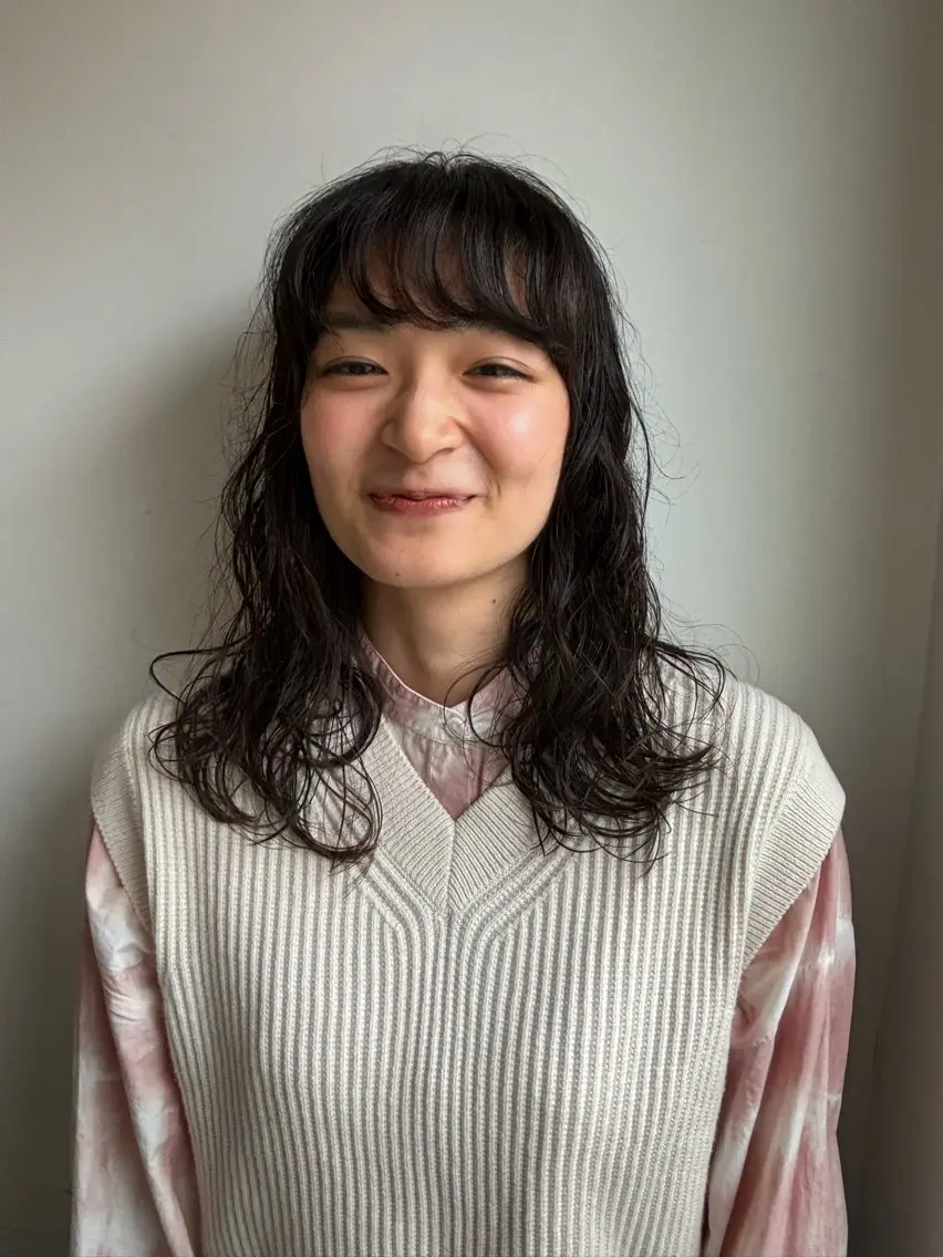 セミロング カラー パーマ カット パーマ トリートメント Hayashi Shioriのヘアスタイル