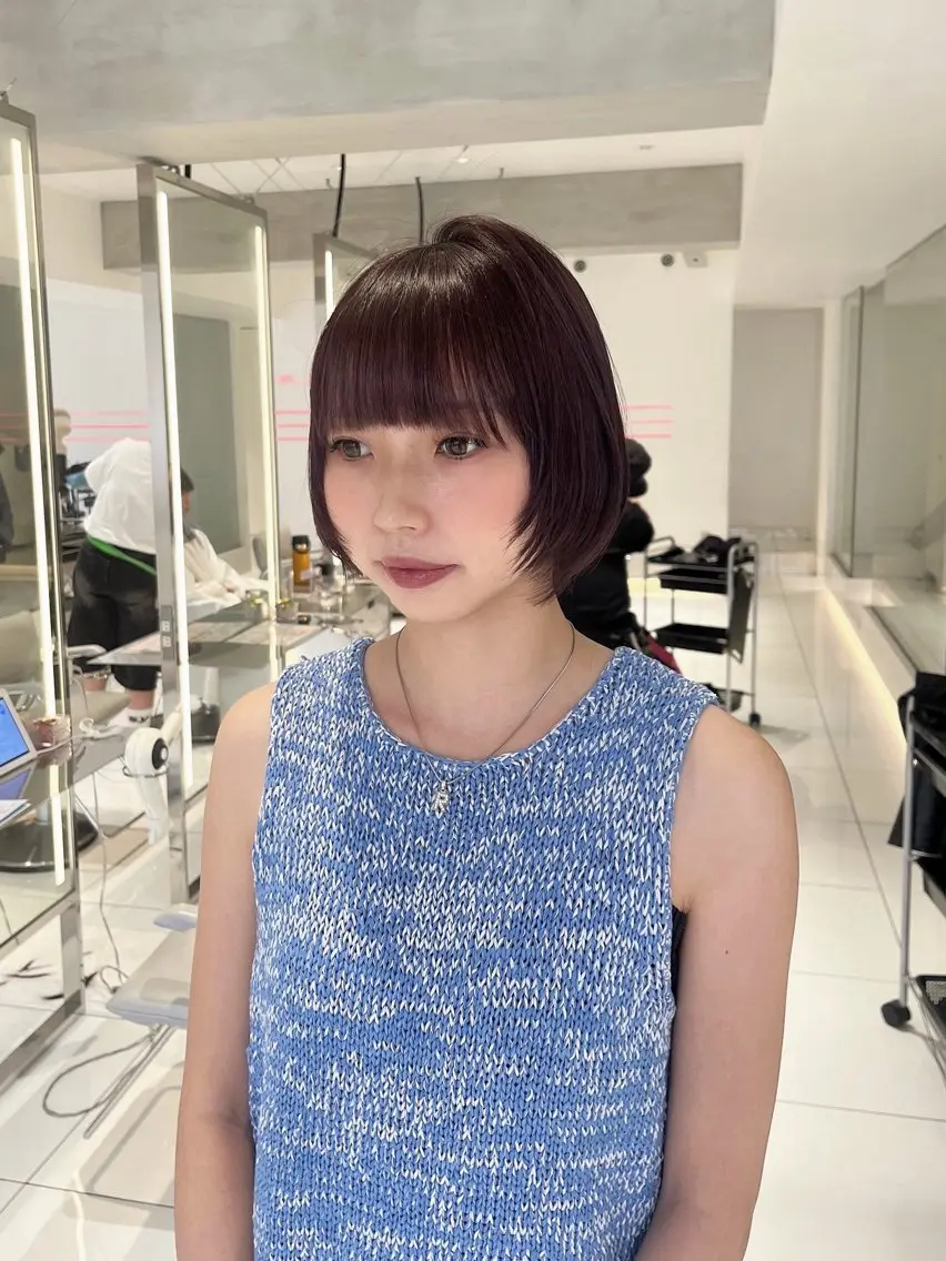 ミディアム 顔周りカット レイヤーカット ボブ無料募集🎀 SERA🩰のヘアスタイル