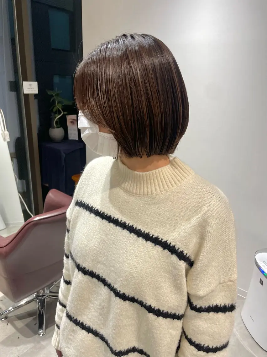 ミディアム ボブレイヤー ボブ レイヤーカット 石川玲菜/ 髪質改善ボブ/メンズのヘアスタイル