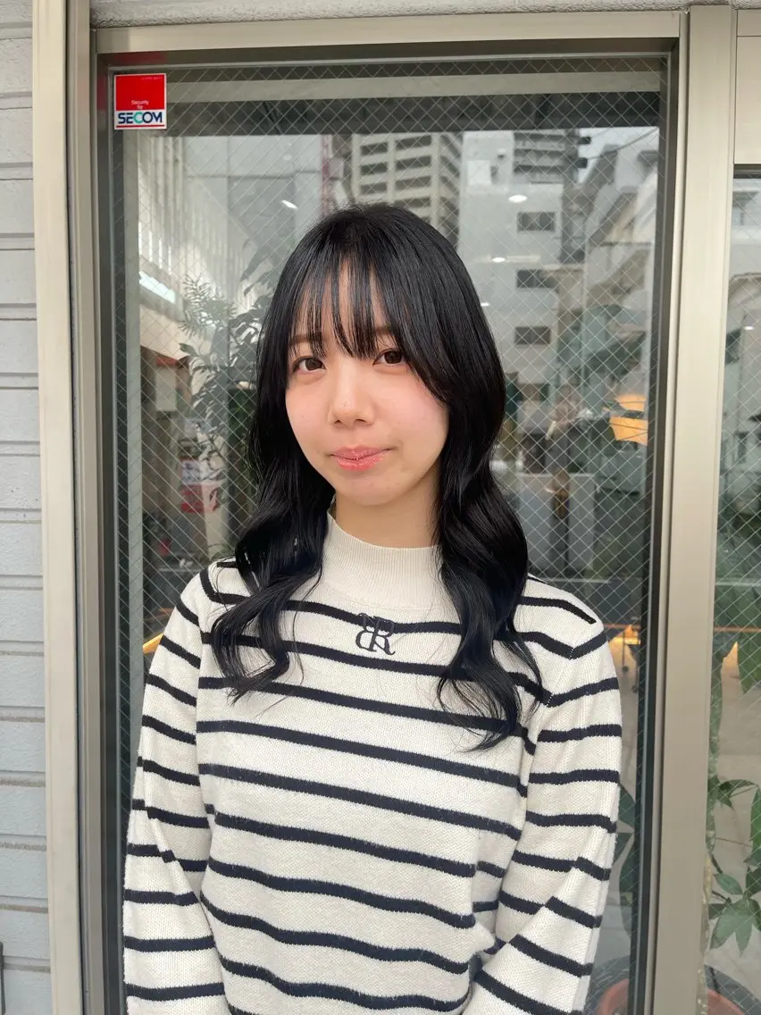 セミロング カラー 黒髪 ヘアカラー トリートメント 🩵ボブ/レイヤー /髪質改善🩵のヘアスタイル