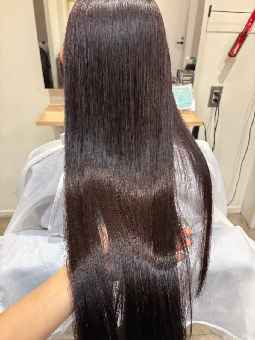 ロング カット 縮毛矯正 トリートメント 南雲 由麻のヘアスタイル