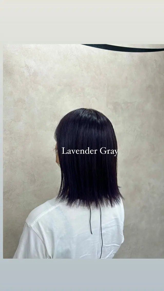 ショート カラー ブリーチ ラベンダーカラー ラベンダーグレー Rin♡透明感ピンク 🎀白肌ラベンダーのヘアスタイル