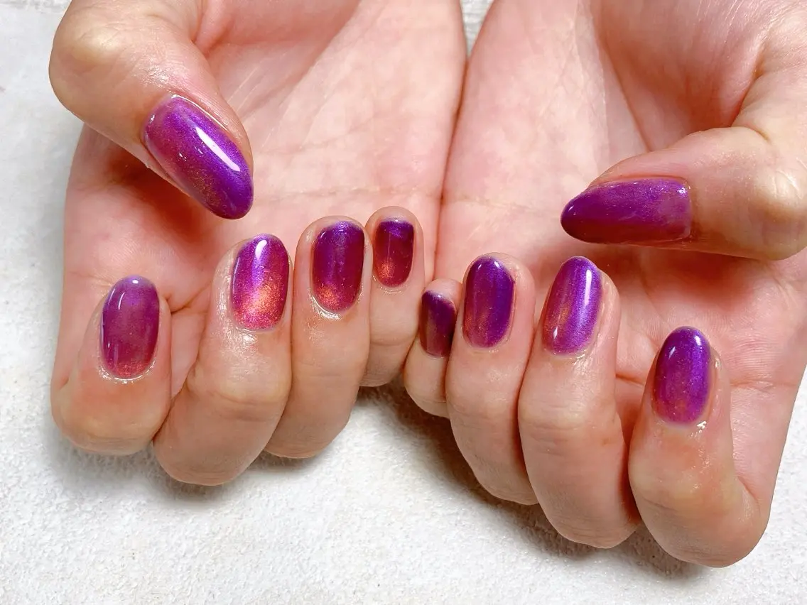 ネイル オーロラネイル フットネイル フレンチネイル ジェルネイル マグネットネイル ハンドネイル kiki nail たまプラーザのネイルデザイン