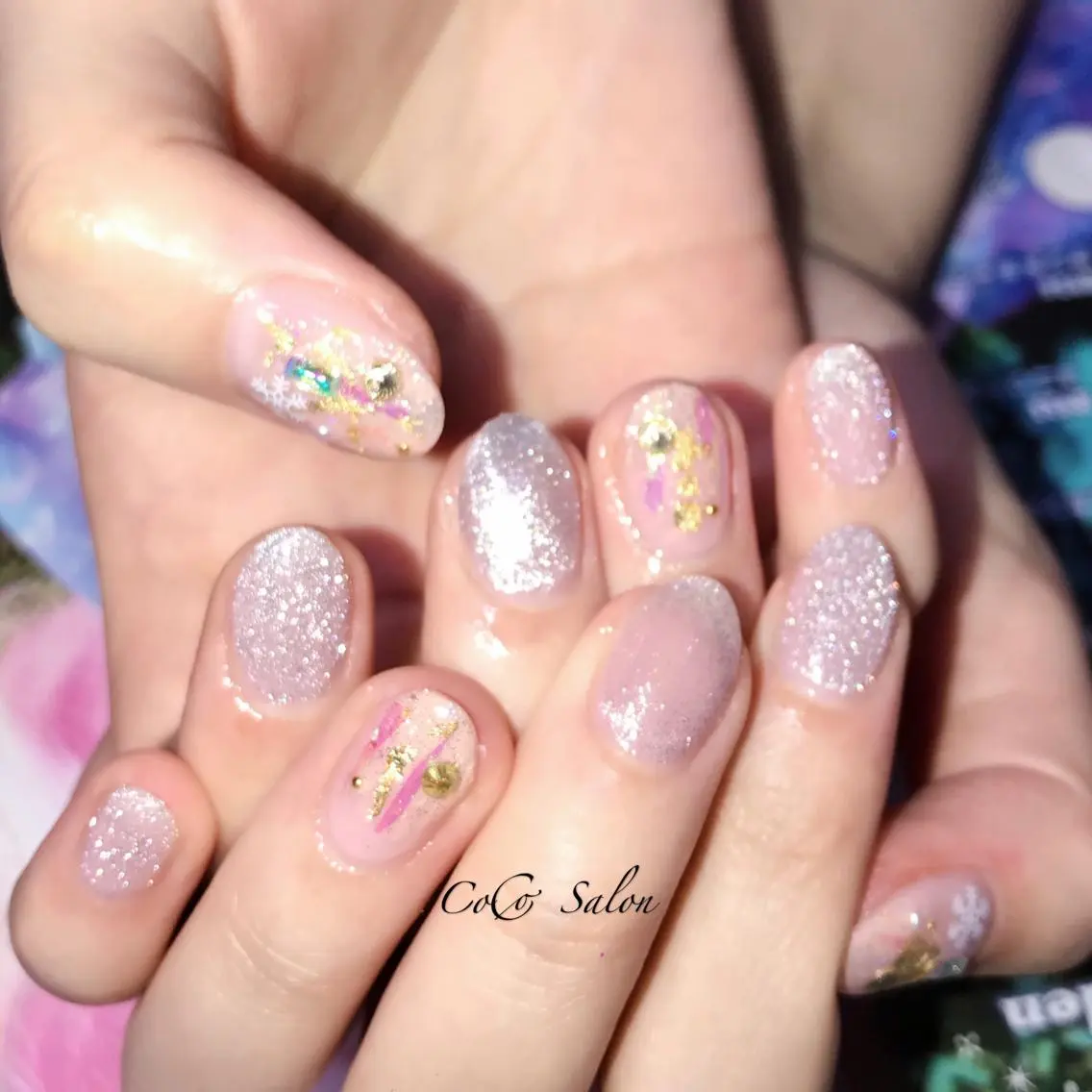ネイル フラッシュネイル キラキラネイル マグネットネイル ハンドネイル CoCoSalon ネイル/まつ毛予約のネイルデザイン