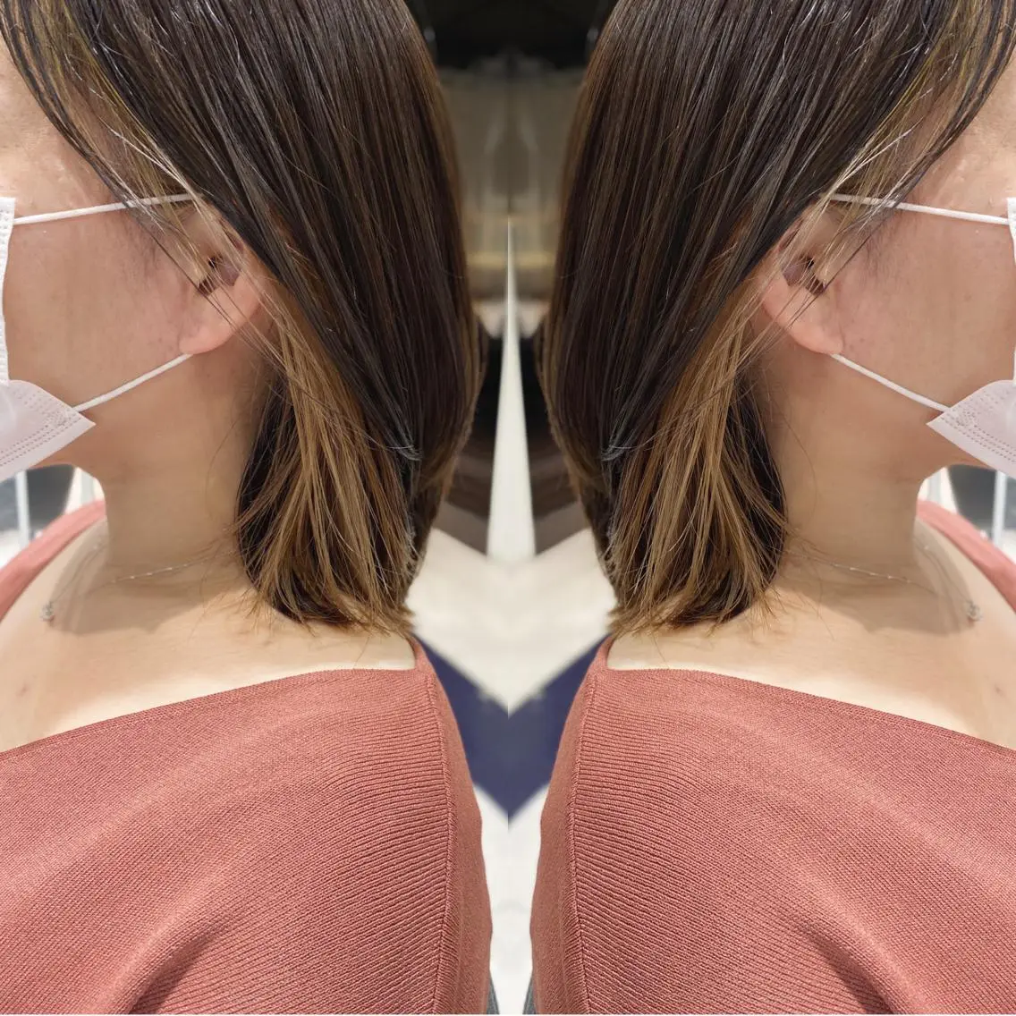 セミロング カラー ヘアアレンジ インナーカラー カット ヘアカラー トリートメント 竹内啓太 ボブのヘアスタイル