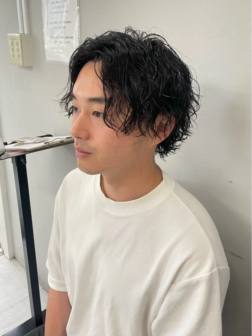 パーマ メンズ カット パーマ トリートメント ヘアセット メンズモテパーマ💙 fuwaのヘアスタイル