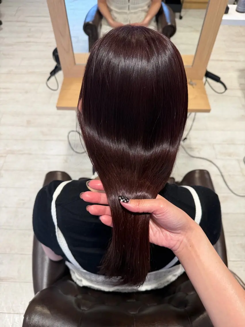ロング カット ヘアカラー トリートメント 能松 玲奈のヘアスタイル