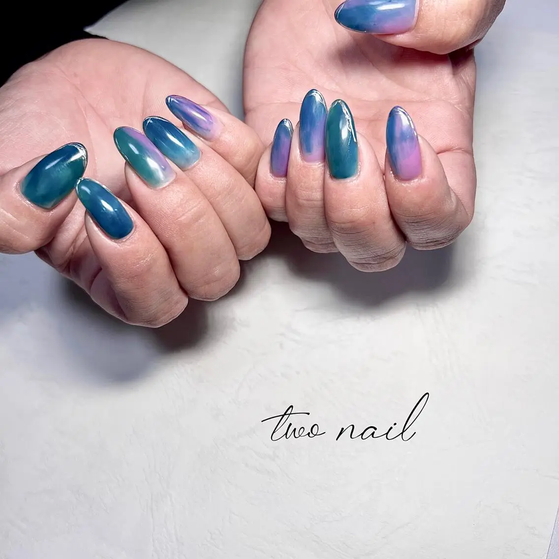 ネイル アートネイル フットネイル ハート ニュアンスネイル ホワイト two nailのネイルデザイン