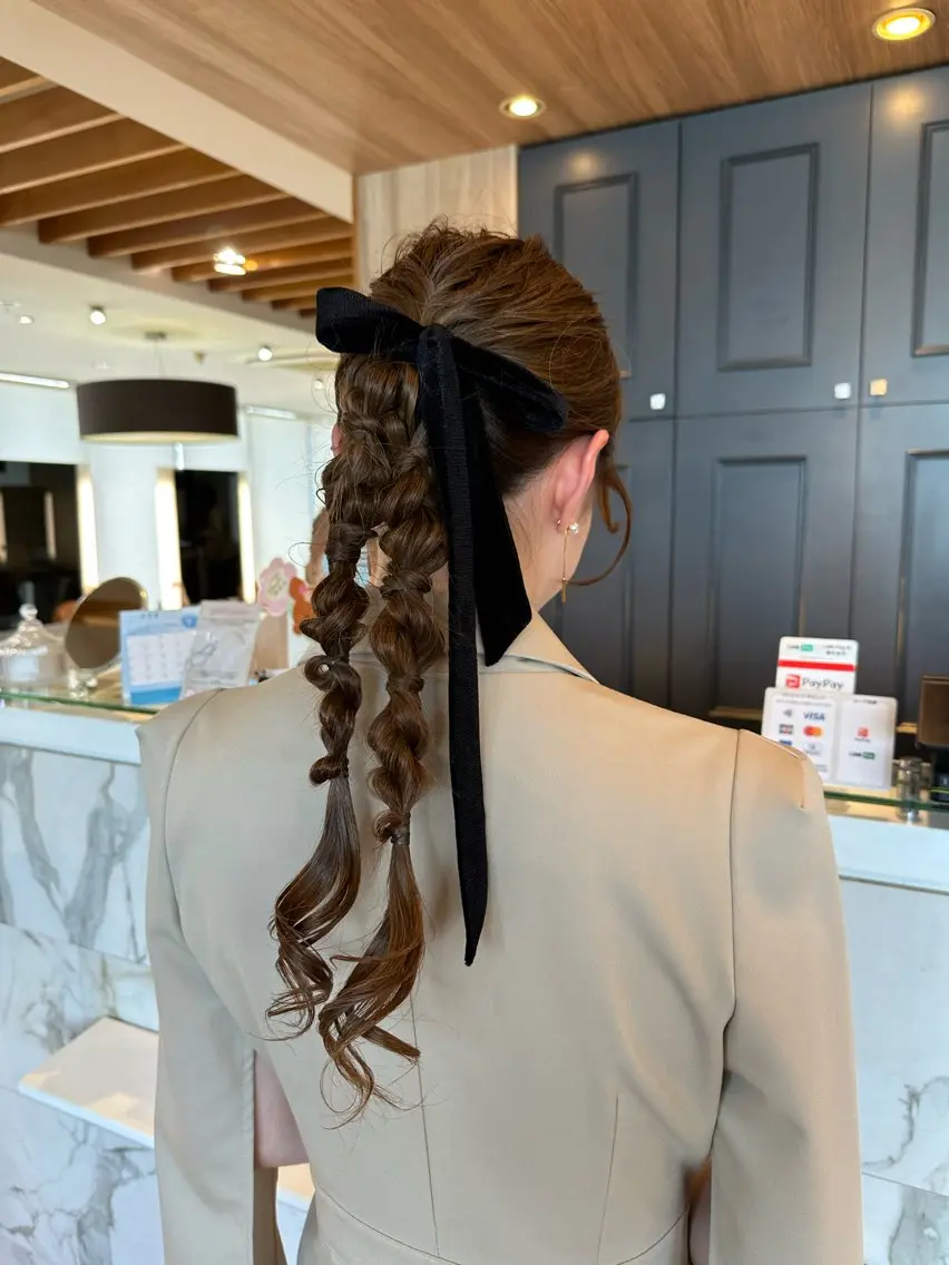 ロング カラー ヘアアレンジ カット ヘアカラー トリートメント hibiki/セット /透明感カラーのヘアスタイル