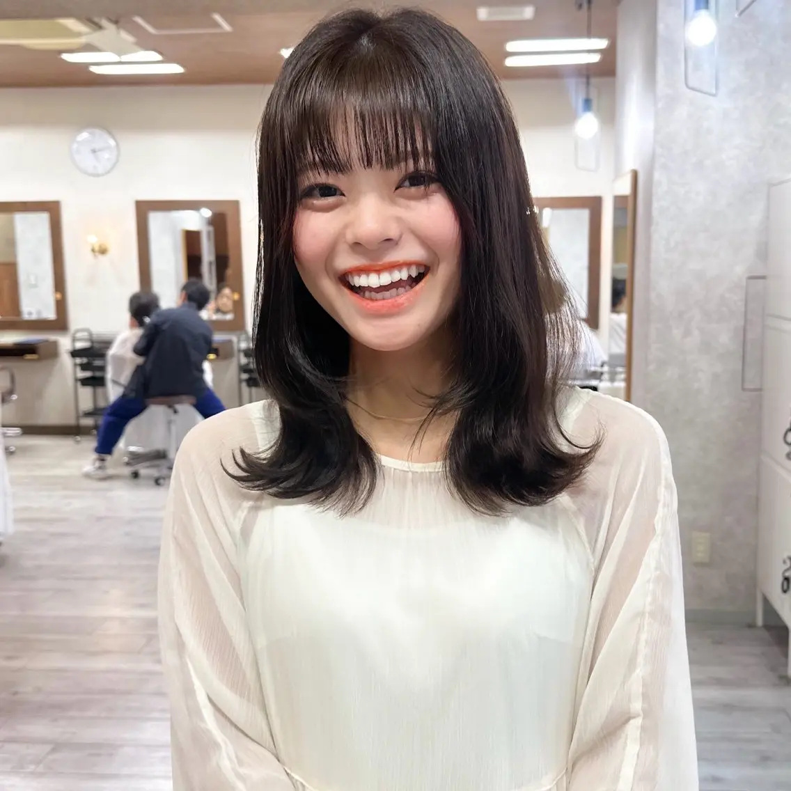 ミディアム カラー オリーブカラー レイヤーカット カット ヘアカラー トリートメント レイヤー/高橋 みく /池下/千種のヘアスタイル