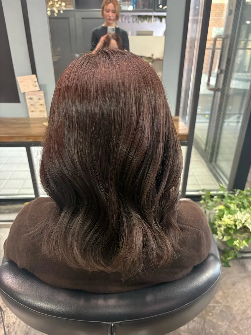 ミディアム ヘアカラー 暖色カラー/ ゆずゆのヘアスタイル