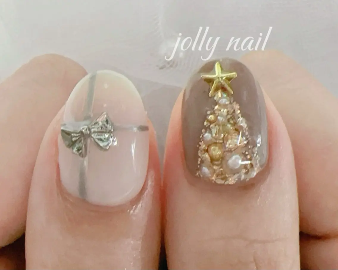 ネイル ハンドネイル Jolly チップ長さだしのネイルデザイン