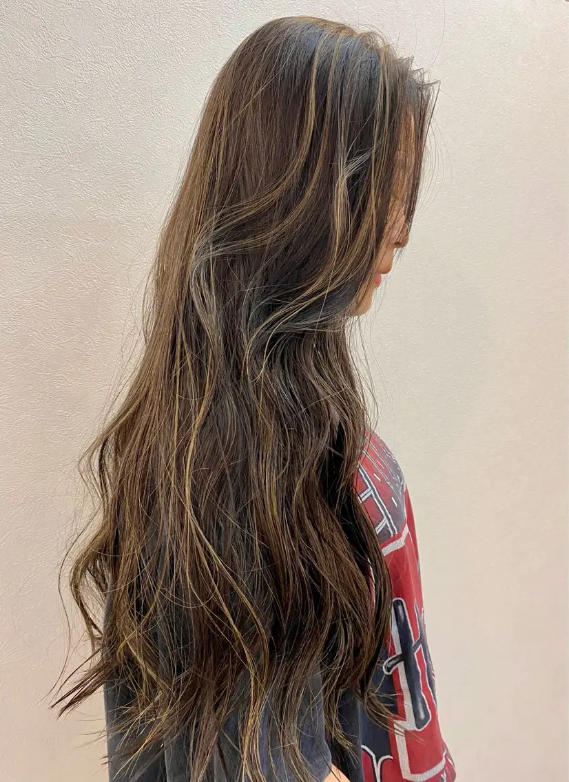 ロング 切りっぱなしボブ ボブ くびれヘア 髪質改善 レイヤーカット ヘアカラー 南堀江レイヤーカット MIKU🍒のヘアスタイル