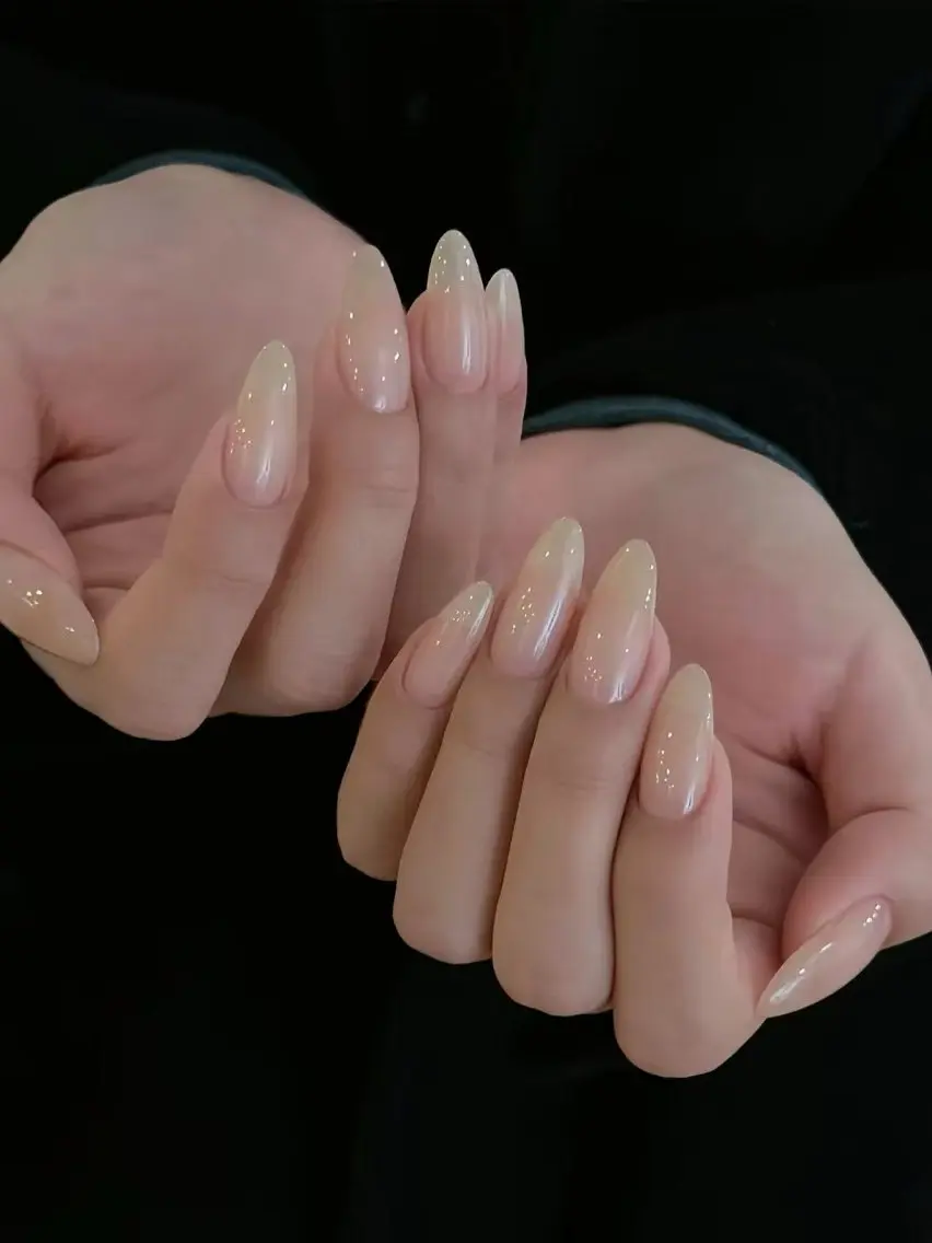 ネイル フラワーネイル フレンチネイル ジェルネイル ガラスフレンチ ハート ハンドネイル BabyYouMi nailのネイルデザイン