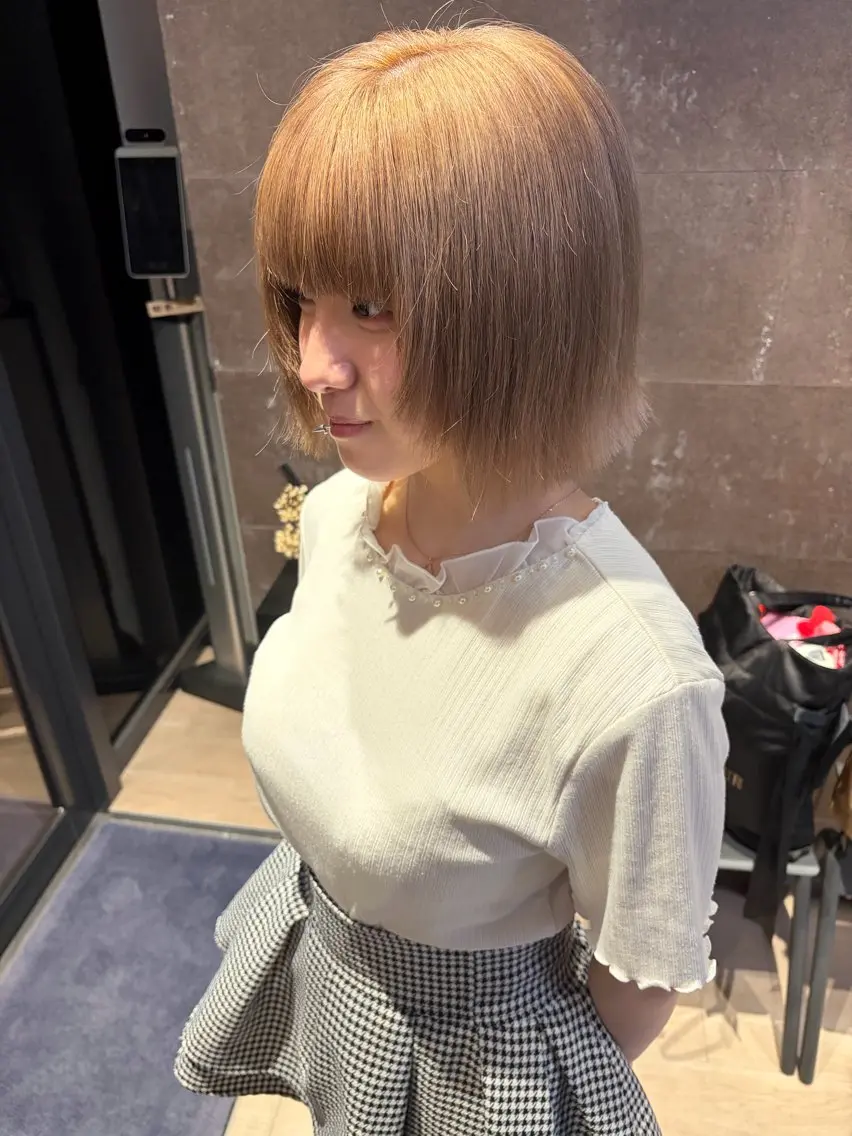 ショート カラー ヘアカラー トリートメント 透明感/ダブルカラー /岡山駅/ゆうのヘアスタイル