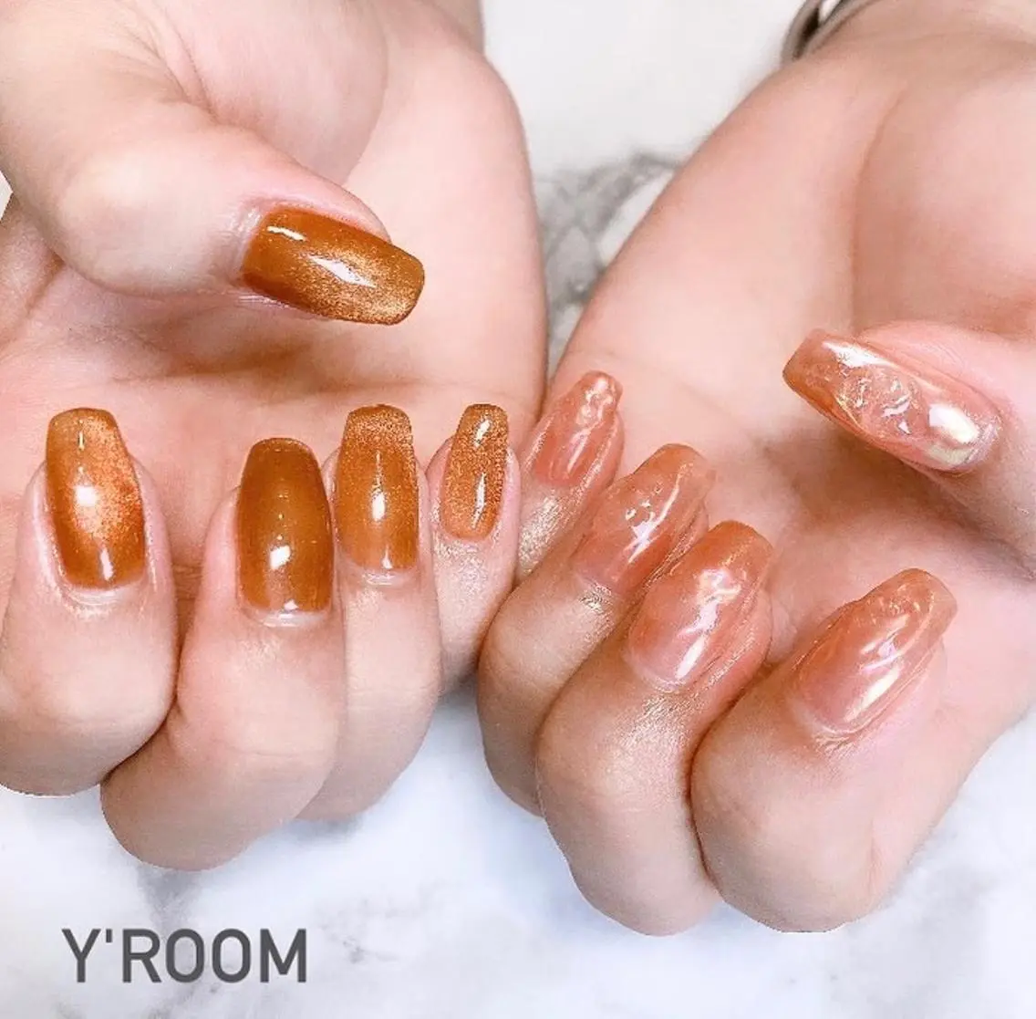 ネイル オーロラネイル フラッシュネイル フットネイル ジェルネイル 氷ネイル・うるうるネイル ハンドネイル YUKA （ネイリスト）のネイルデザイン