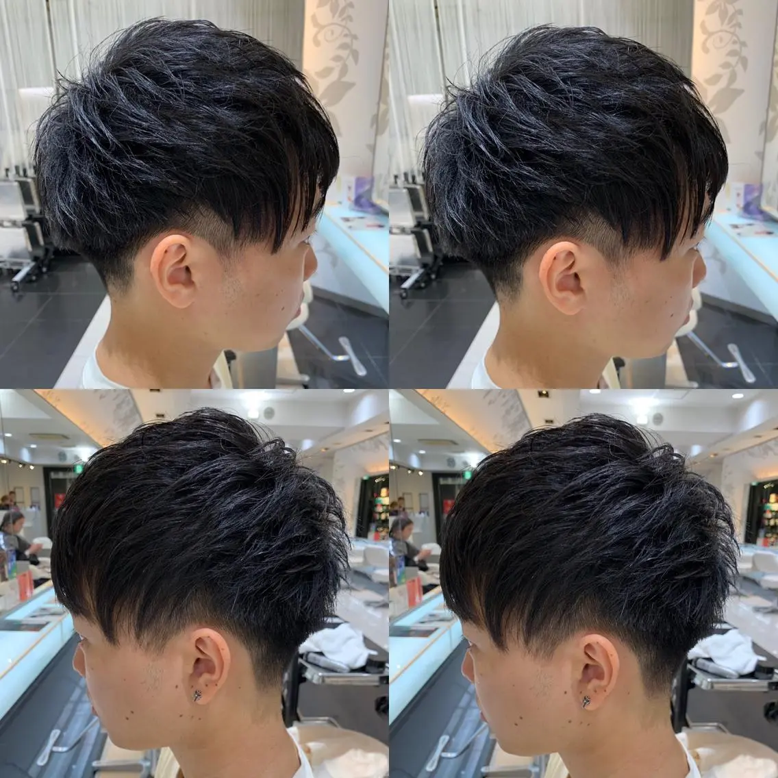 ショート パーマ メンズ マッシュ メンズパーマ くせ毛 赤み消しカラー /透明感カラー 上長のヘアスタイル