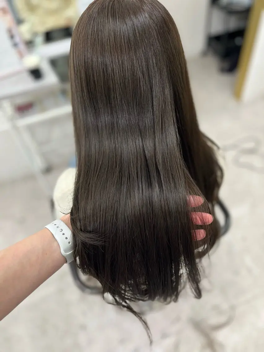 ロング カラー ショコラグレージュ グレージュ カット ヘアカラー トリートメント 🫧ぷる艶カラー🫧 Yuubi🦩のヘアスタイル