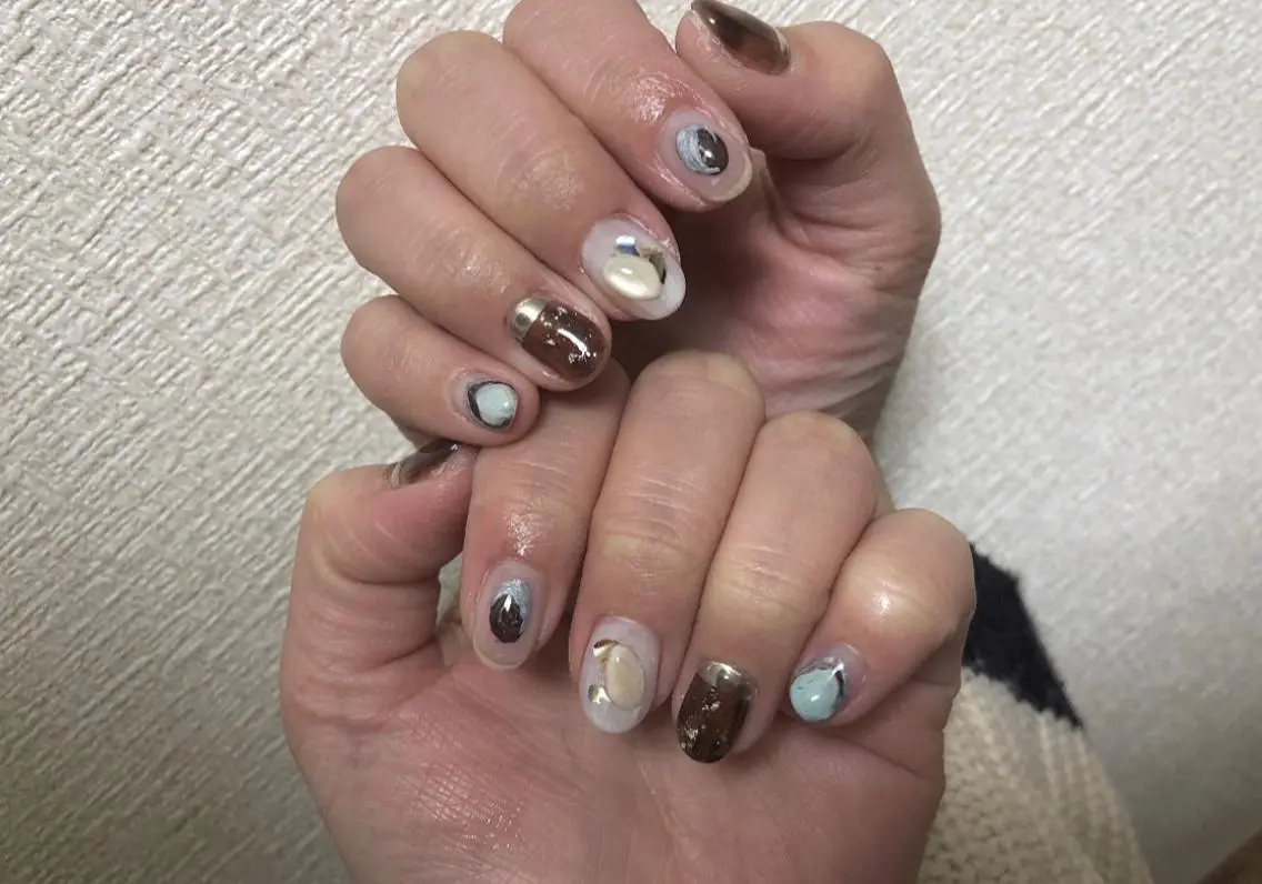 ネイル ハンドネイル パラあり！フィルイン 美フォルムのネイルデザイン