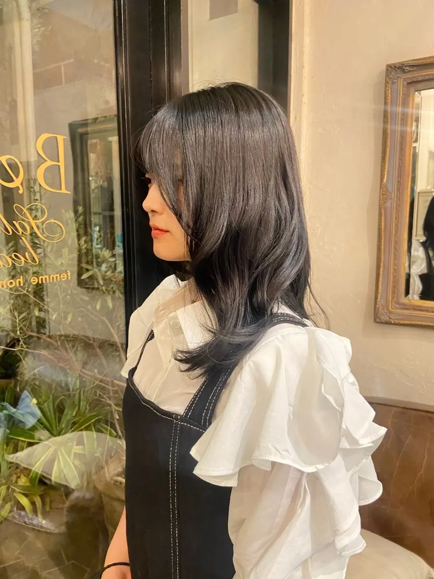 カラー 黒髪 透明感カラー ダメージレス美容師 🌱水島侑理のヘアスタイル