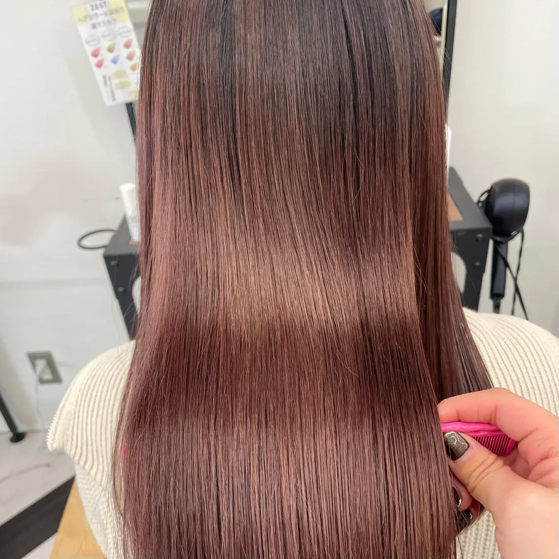 ミディアム カラー パーマ ヘアアレンジ メンズ キッズ ネイル マツエク・マツパ アイブロウ トリートメント ブラウン mona/ ストレートスタイル✨のヘアスタイル