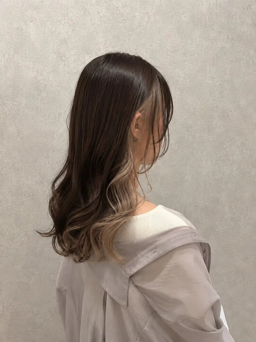 ミディアム カラー ヘアカラー 原嶋 美緒のヘアスタイル