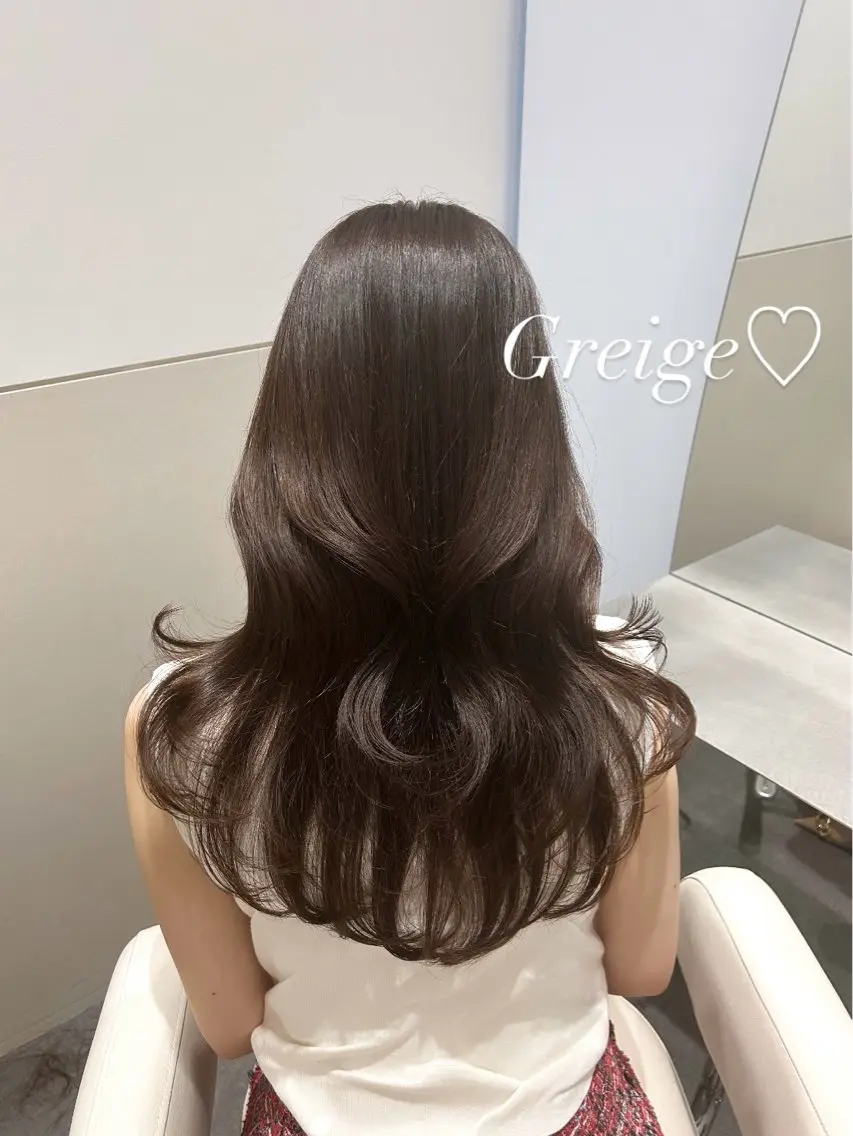 セミロング カラー 透明感カラー グレージュ 🩷韓国ヘア/ヨシン モリ🩷Maikaのヘアスタイル