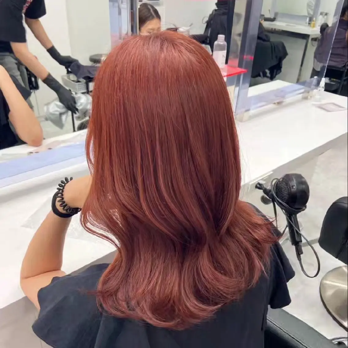 ロング カラー ヘアアレンジ ブラウンカラー 透明感カラー オレンジ ピンクカラー ロング 銀座/ショート/ メンズ/HINOKIのヘアスタイル