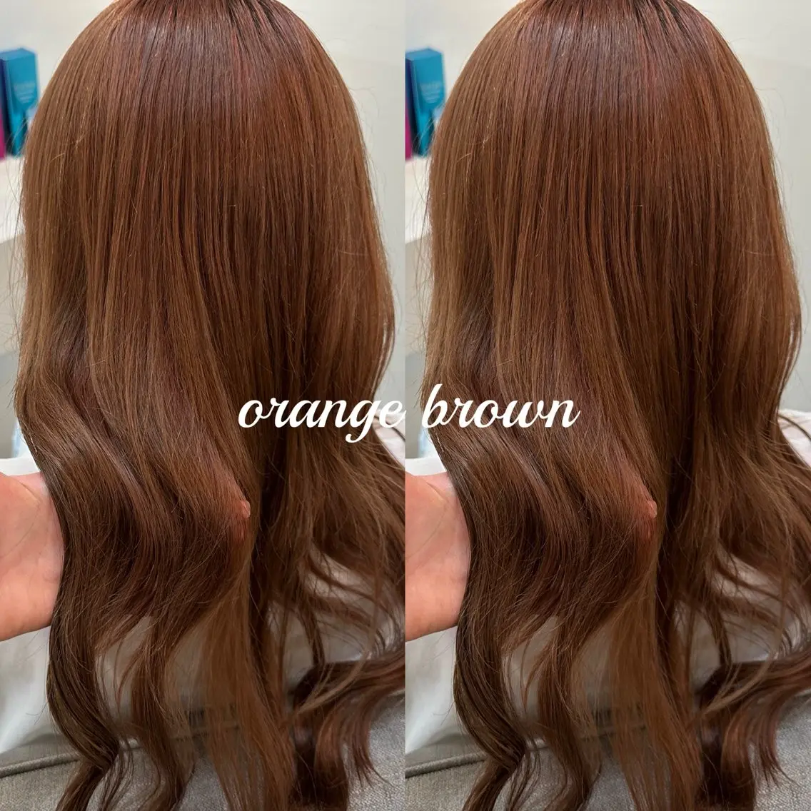 セミロング オレンジブラウン ヘアカラー トリートメント lovis🧸ゆうあ 🧸/透明感カラーのヘアスタイル