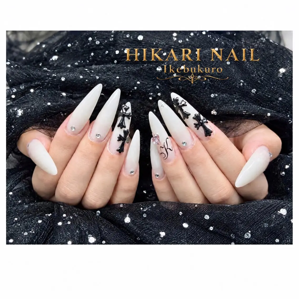 ネイル チークネイル 長さ出し フレンチネイル ガーリー ハロウィン ハンドネイル HikariNail Ikebukuroのネイルデザイン