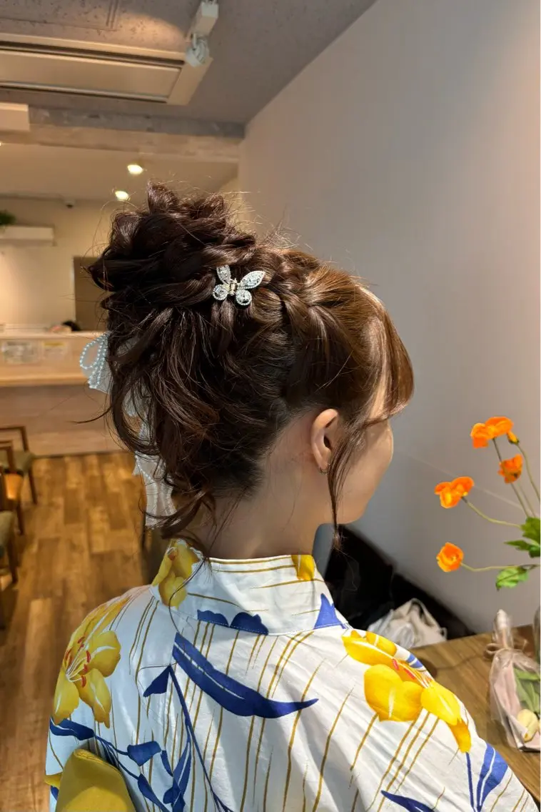 ロング 浴衣 似合わせカット⌇ヘア セット⌇A i‎🤍のヘアスタイル