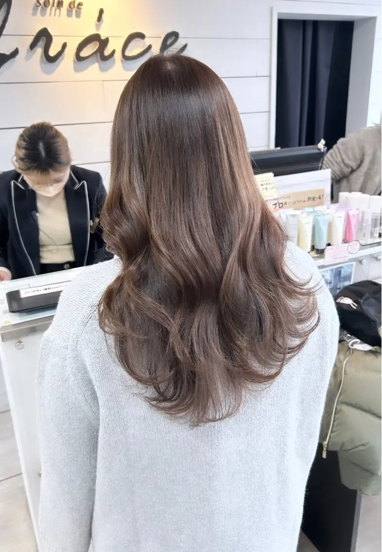 セミロング カット パーマ トリートメント 🫧艶髪カラー🫧 森本くるみのヘアスタイル