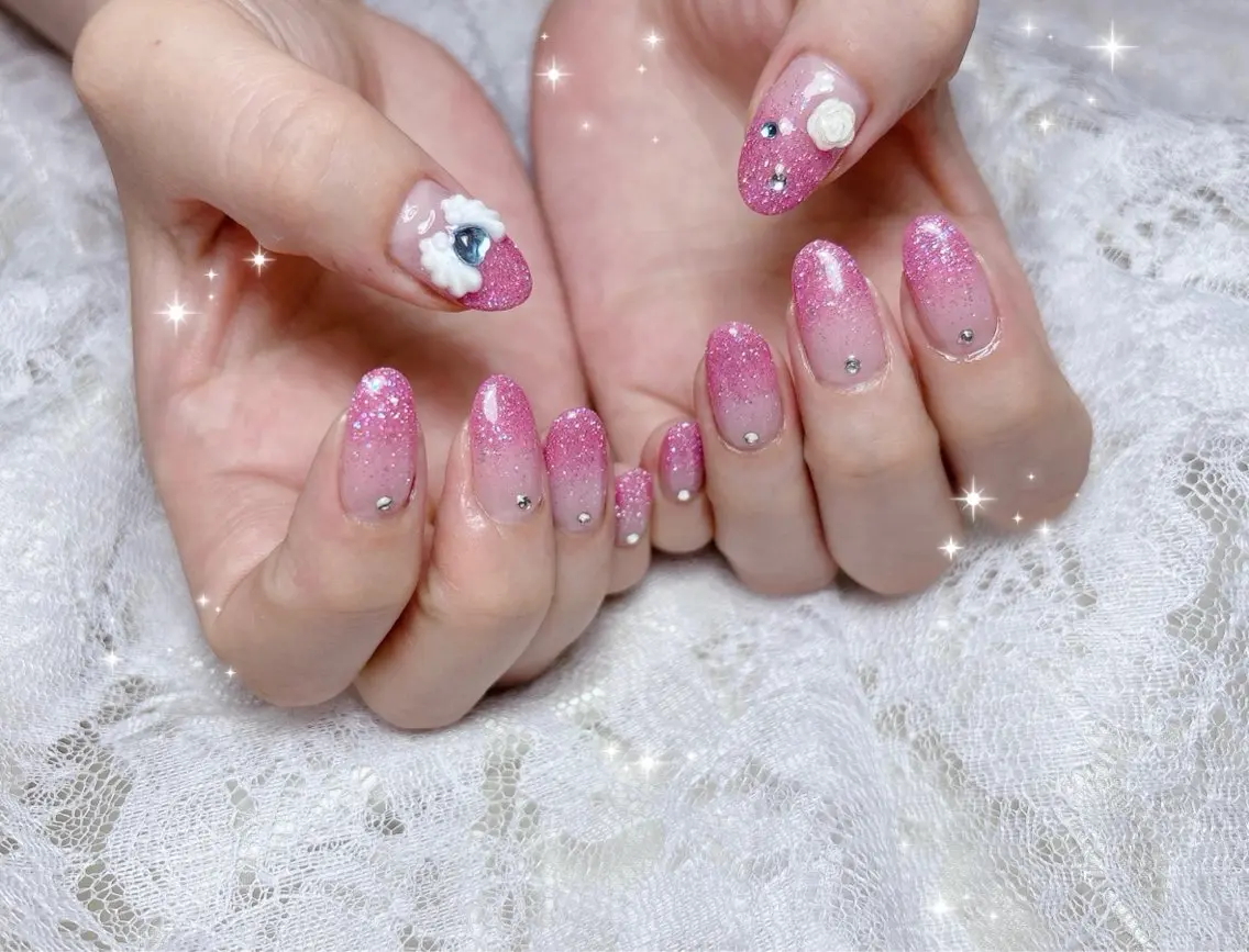 ネイル フラッシュネイル グラデーション ハンドネイル FLARE NAIL フレアネイルのネイルデザイン