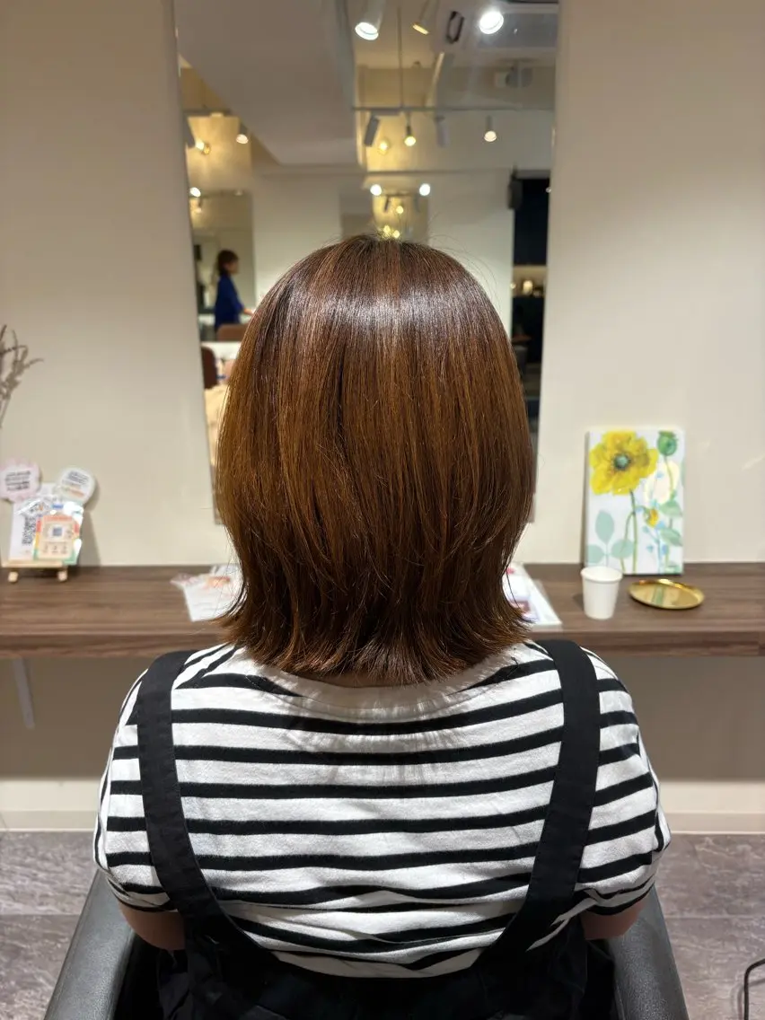 ミディアム カット 岡山 日菜多のヘアスタイル