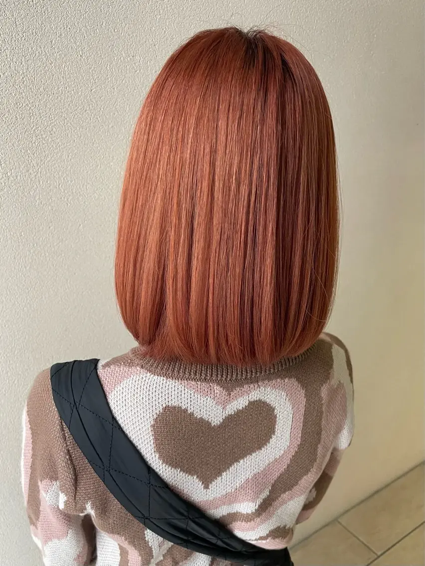 ミディアム カラー ブリーチ オレンジ 沢田 瞳のヘアスタイル