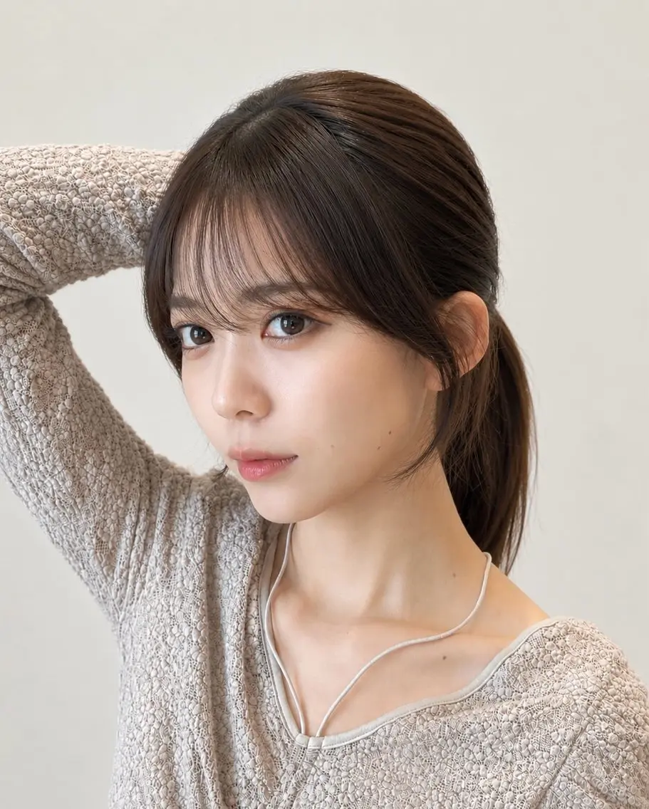 セミロング 顔周りカット レイヤーカット シースルーバング サイドバング カット ヘアカラー トリートメント 🧡くびれヘア/前髪 顔周り🧡久原結衣のヘアスタイル