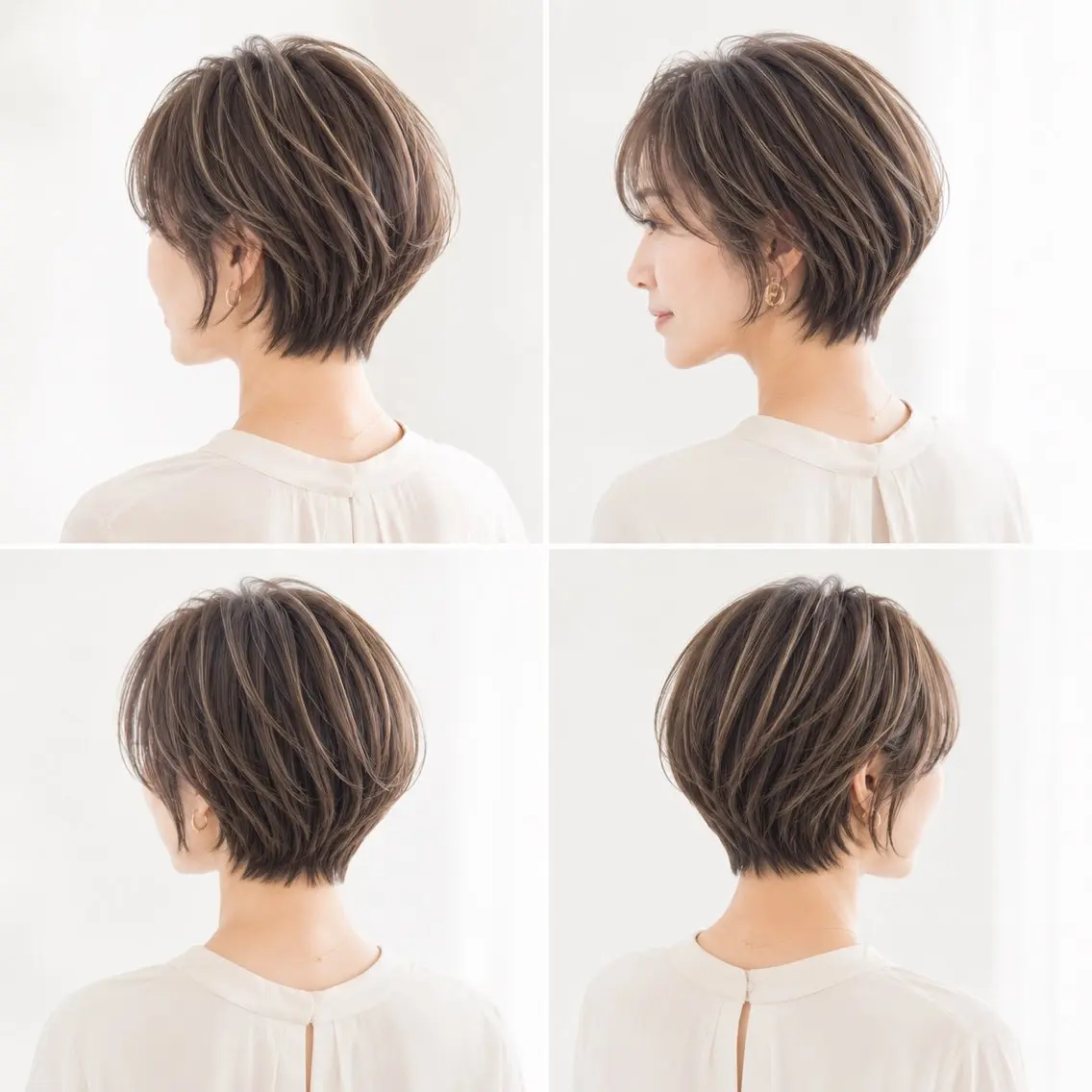 ショート カラー カット ヘアカラー 白髪ぼかし×ショート 天王町×玉山直哉のヘアスタイル