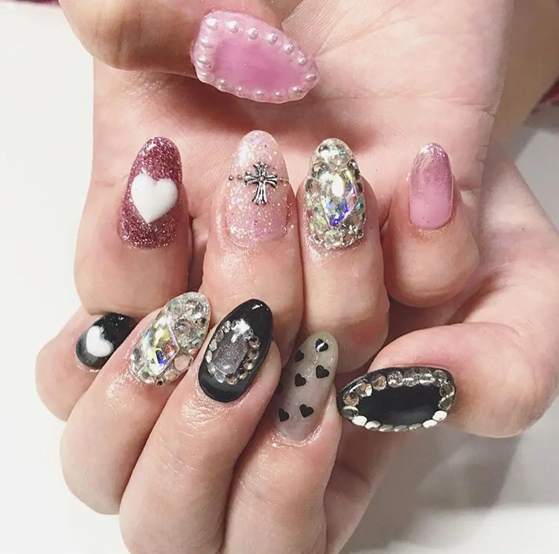 ネイル 渋谷／チップ長さ出し 👑アプレgel-xのネイルデザイン