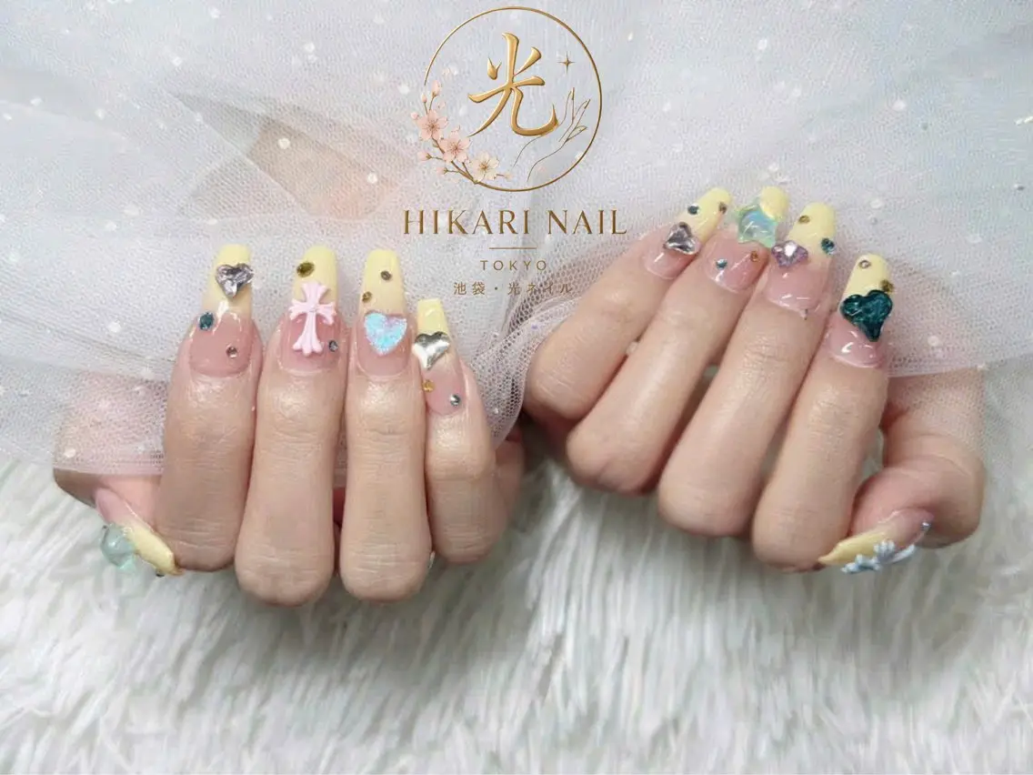ネイル チークネイル 長さ出し フレンチネイル ガーリー ハロウィン ハンドネイル HikariNail Ikebukuroのネイルデザイン