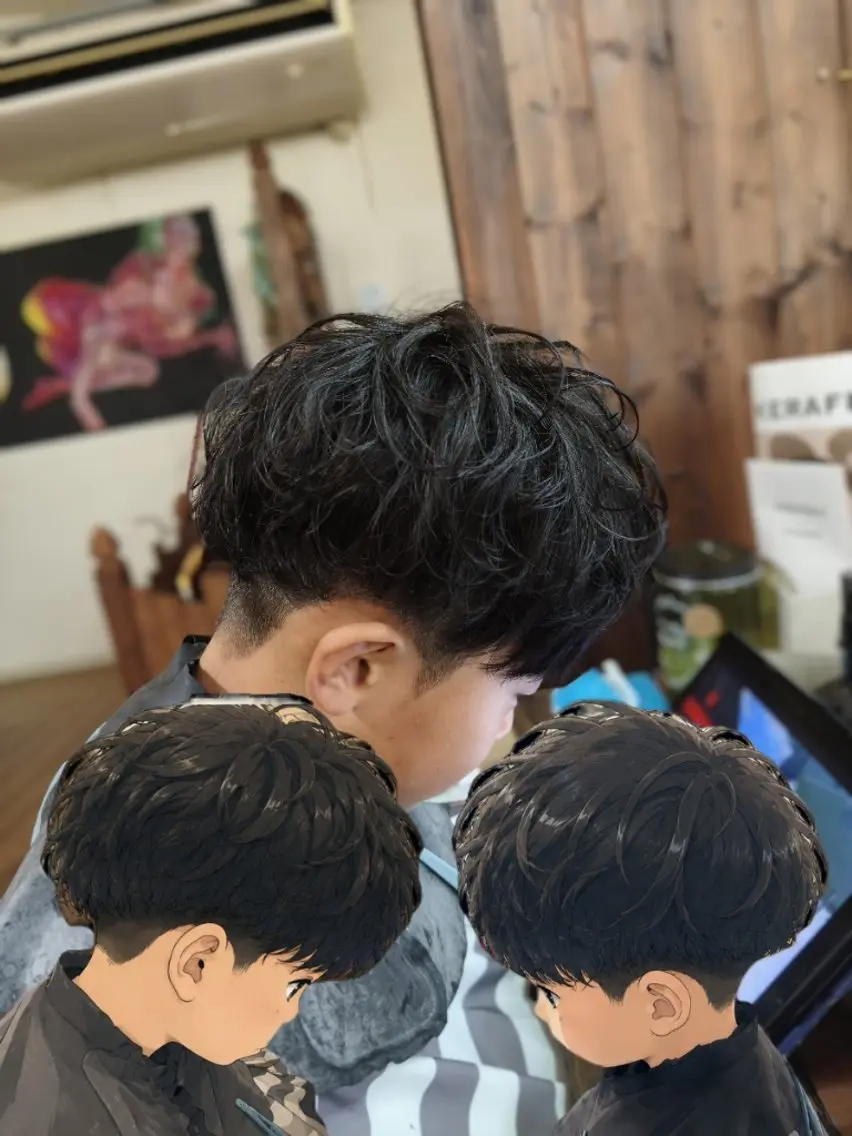 キッズ メンズ カット パーマ タカハシ ユウヤのヘアスタイル