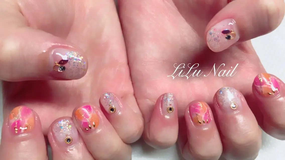 ネイル モチの良さ◉ フィルインネイル♡のネイルデザイン