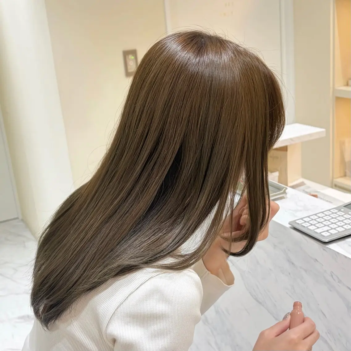 ロング カット ヘアカラー オリーブカラー🍐/ 韓国レイヤー/toaのヘアスタイル
