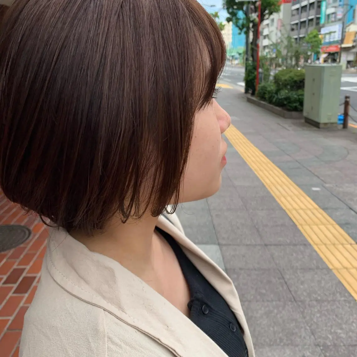 ショート カラー パーマ ボブ ショートヘア 🟤TAP🟤 木曳野　金沢店のヘアスタイル